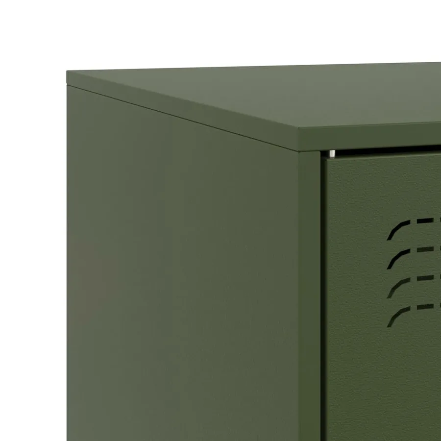 Meuble TV vert olive 67x39x44 cm acier - 11