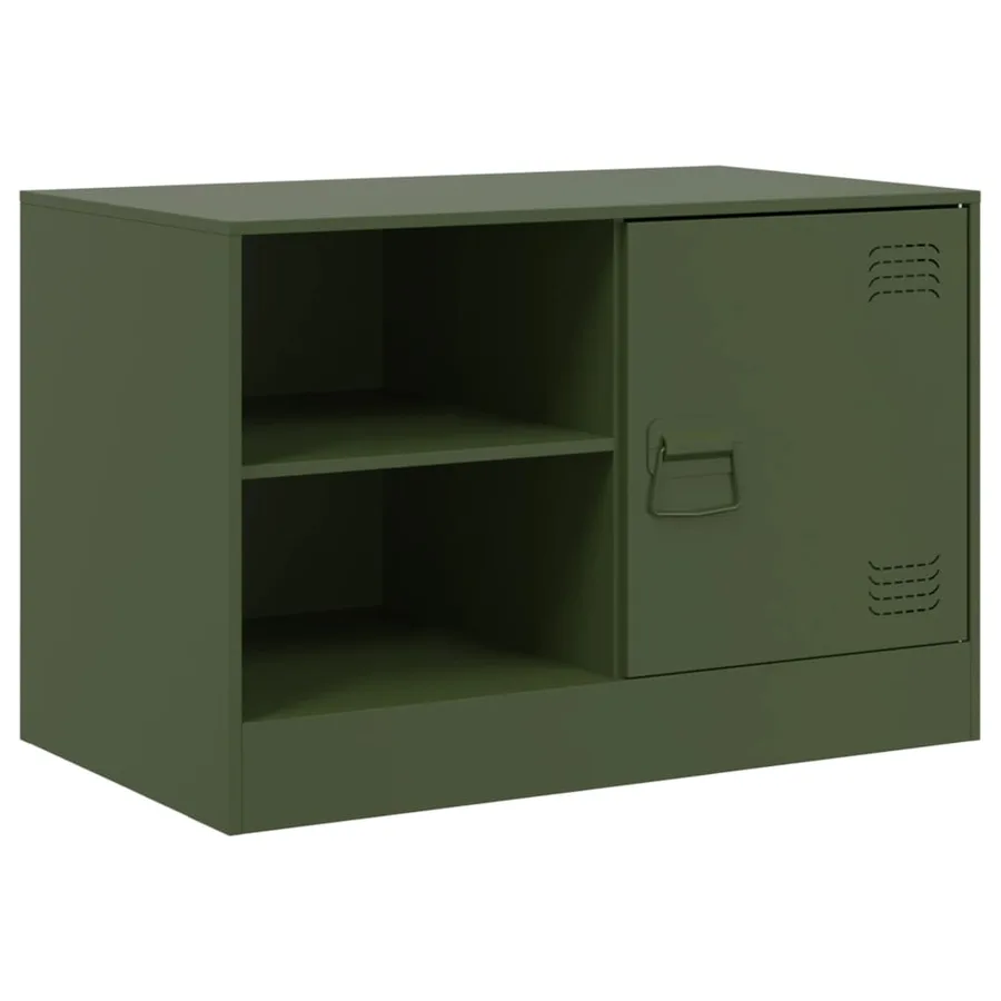 Meuble TV vert olive 67x39x44 cm acier - 2