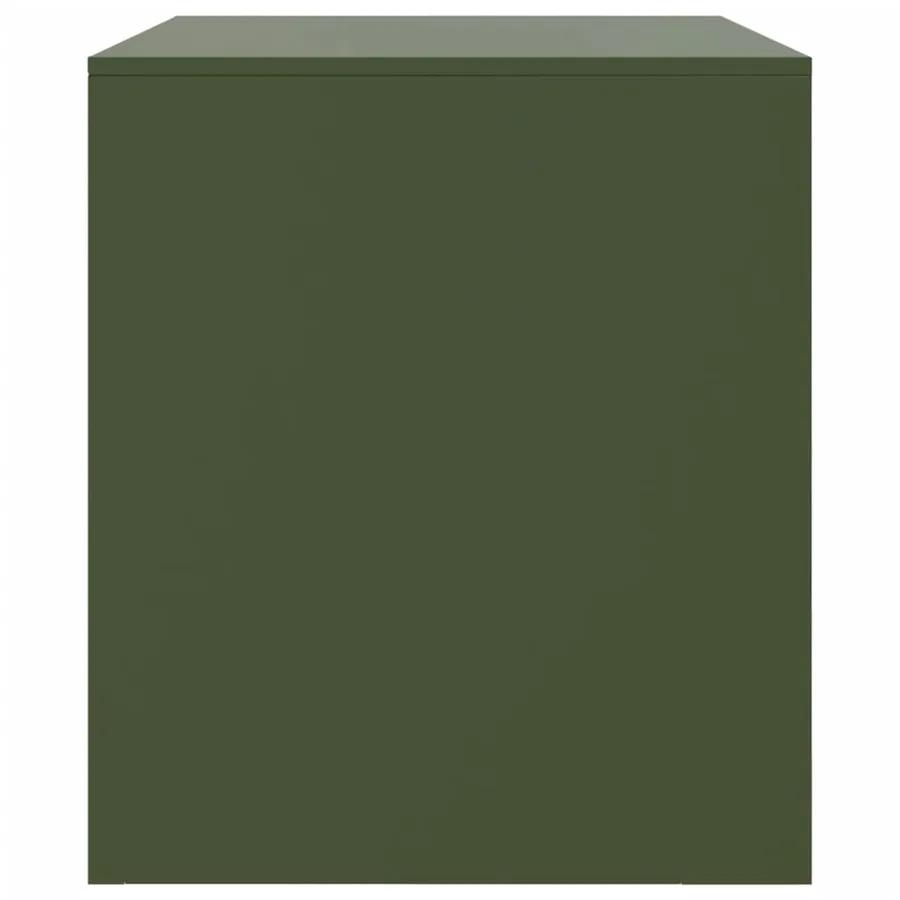 Meuble TV vert olive 67x39x44 cm acier - 8