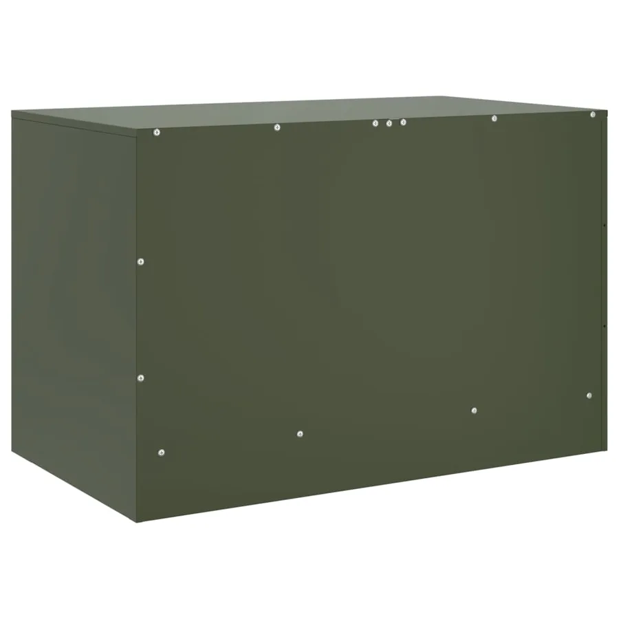 Meuble TV vert olive 67x39x44 cm acier - 9