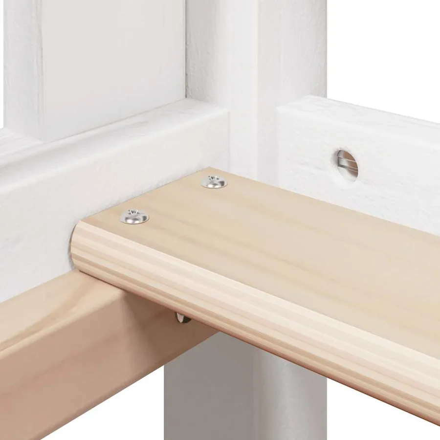 Lit superposé sans matelas blanc 90x200 cm bois de pin massif - 10