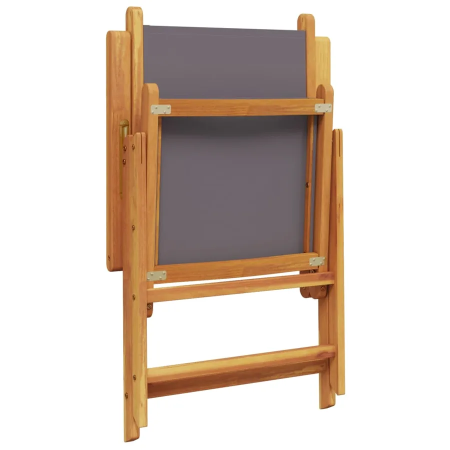 Chaises inclinables de jardin lot de 8 tissu et bois massif - 7