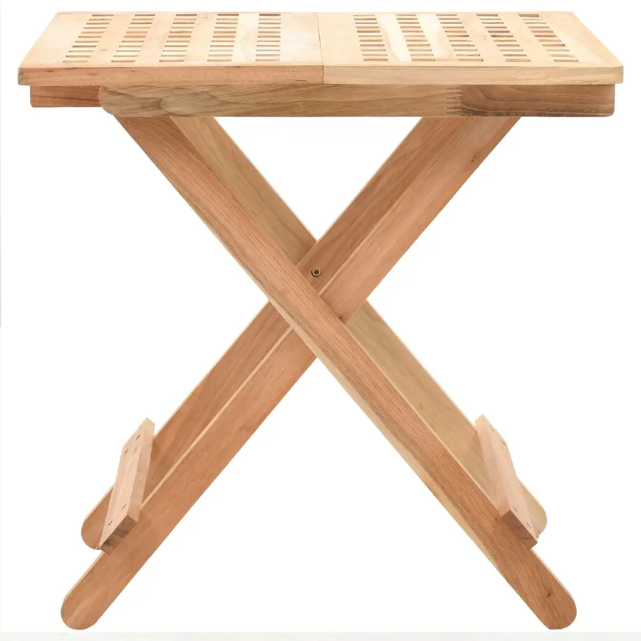 Table d'appoint pliante 50 x 50 x 49 cm Bois de noyer massif - 3