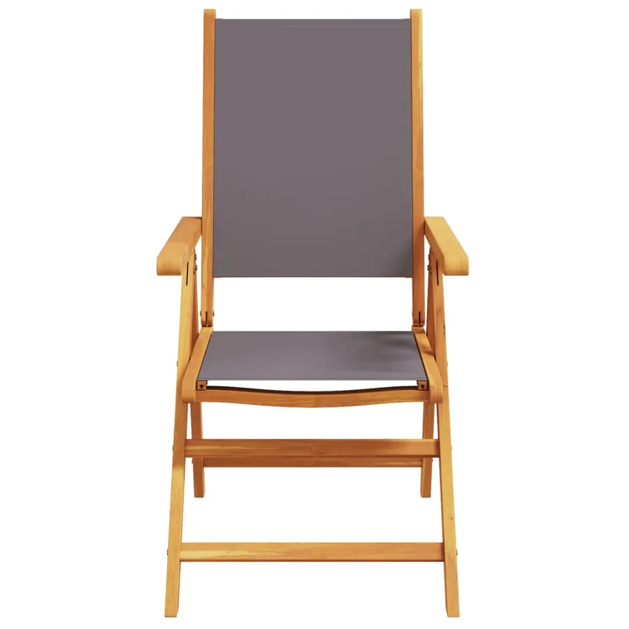 Chaises inclinables de jardin lot de 4 tissu et bois massif - 4