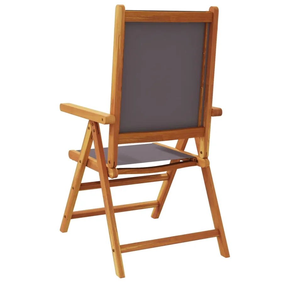 Chaises inclinables de jardin lot de 4 tissu et bois massif - 6
