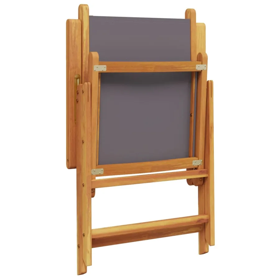 Chaises inclinables de jardin lot de 4 tissu et bois massif - 7