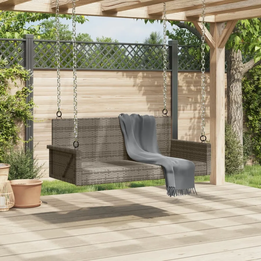 Balancelle gris 119x56x48 cm résine tressée - 3