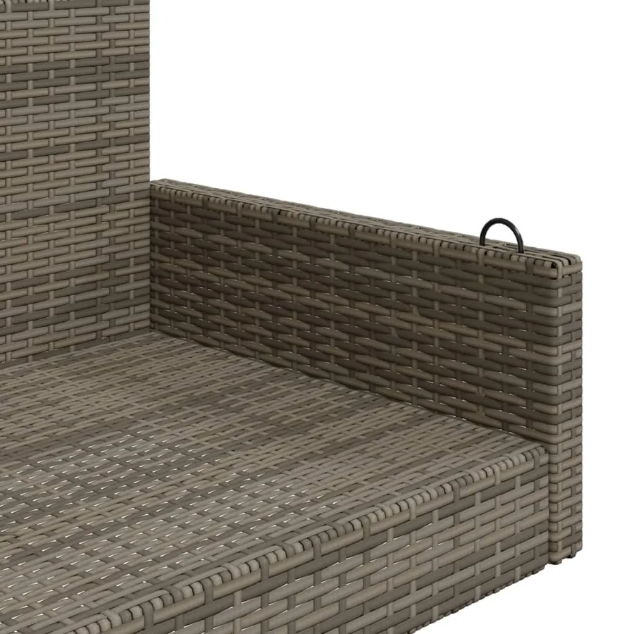 Balancelle gris 119x56x48 cm résine tressée - 7