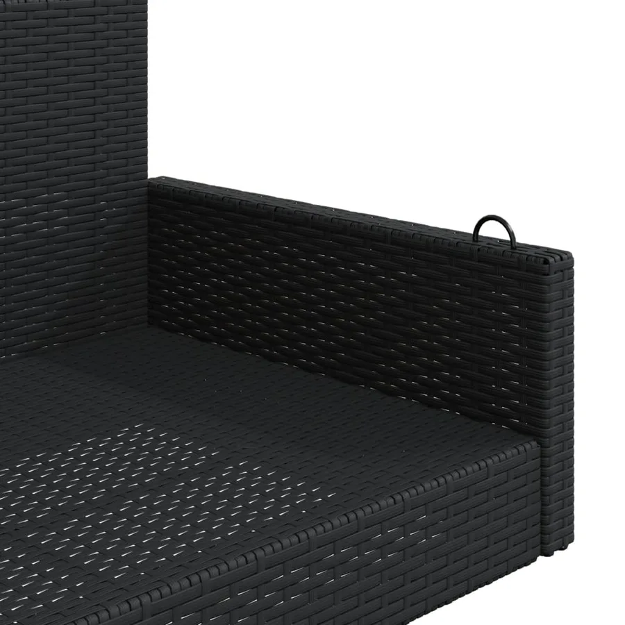 Balancelle noir 119x56x48 cm résine tressée - 7