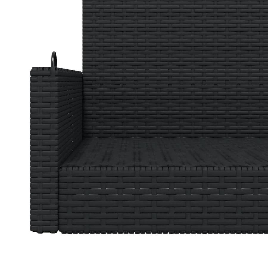 Balancelle noir 119x56x48 cm résine tressée - 8