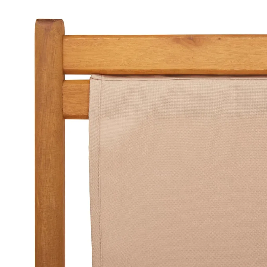 Chaises de plage pliantes lot de 2 taupe tissu et bois massif - 9