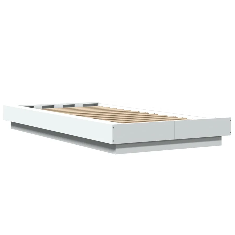 Cadre de lit avec lumières LED sans matelas blanc 90x200 cm - 7