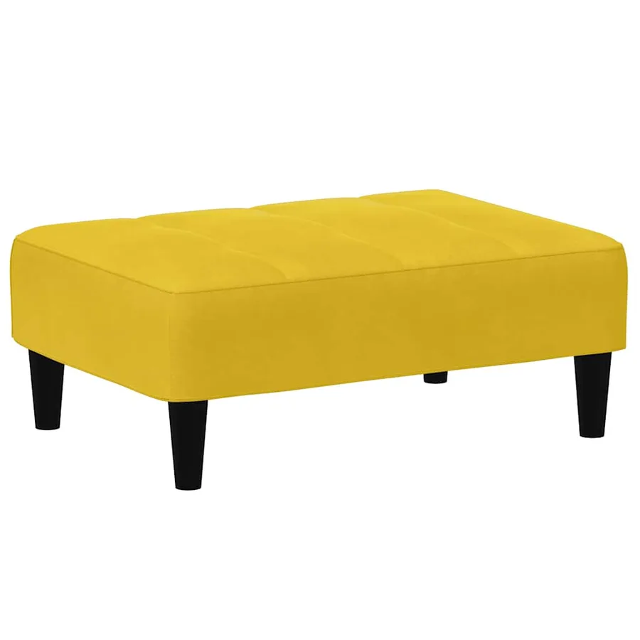 Repose-pied jaune 77x55x31 cm velours - 2