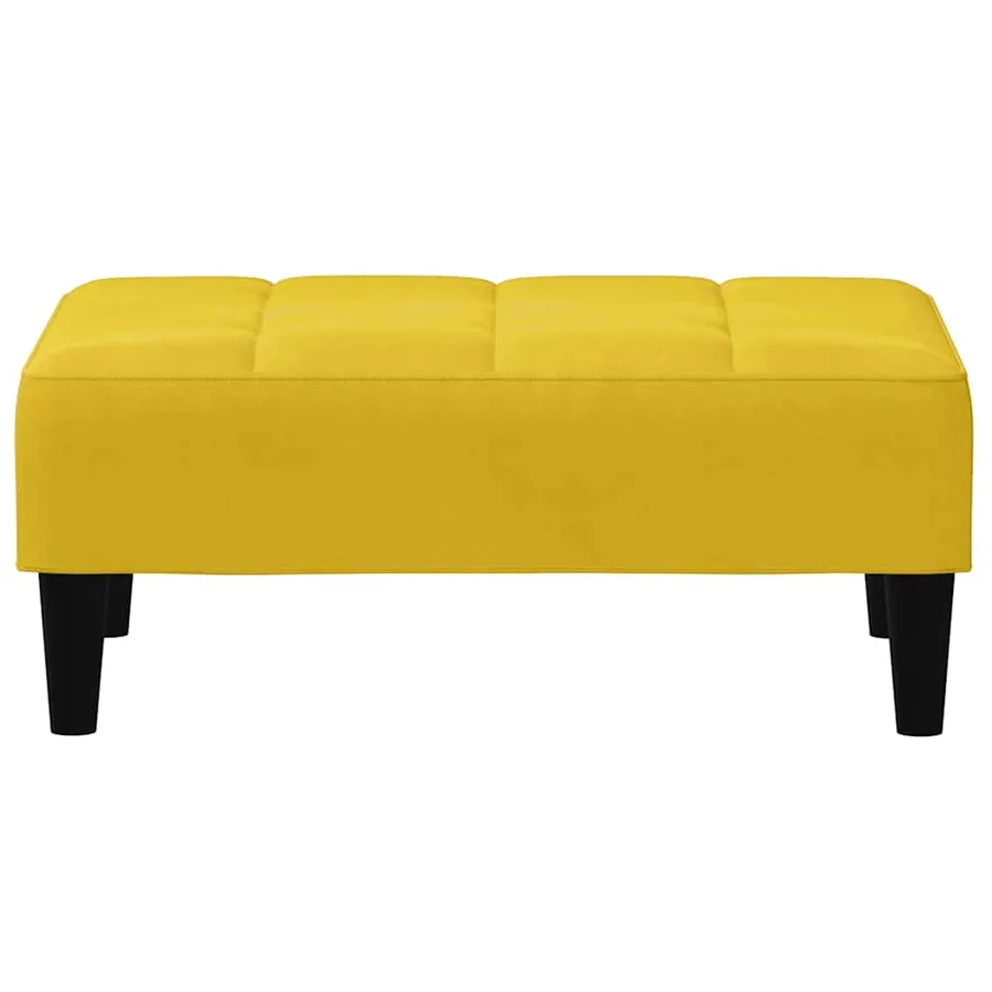 Repose-pied jaune 77x55x31 cm velours - 4