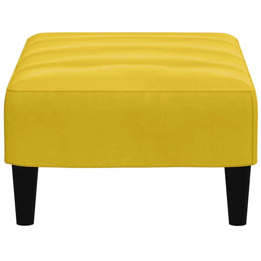 Repose-pied jaune 77x55x31 cm velours - 5