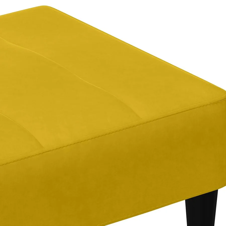 Repose-pied jaune 77x55x31 cm velours - 6
