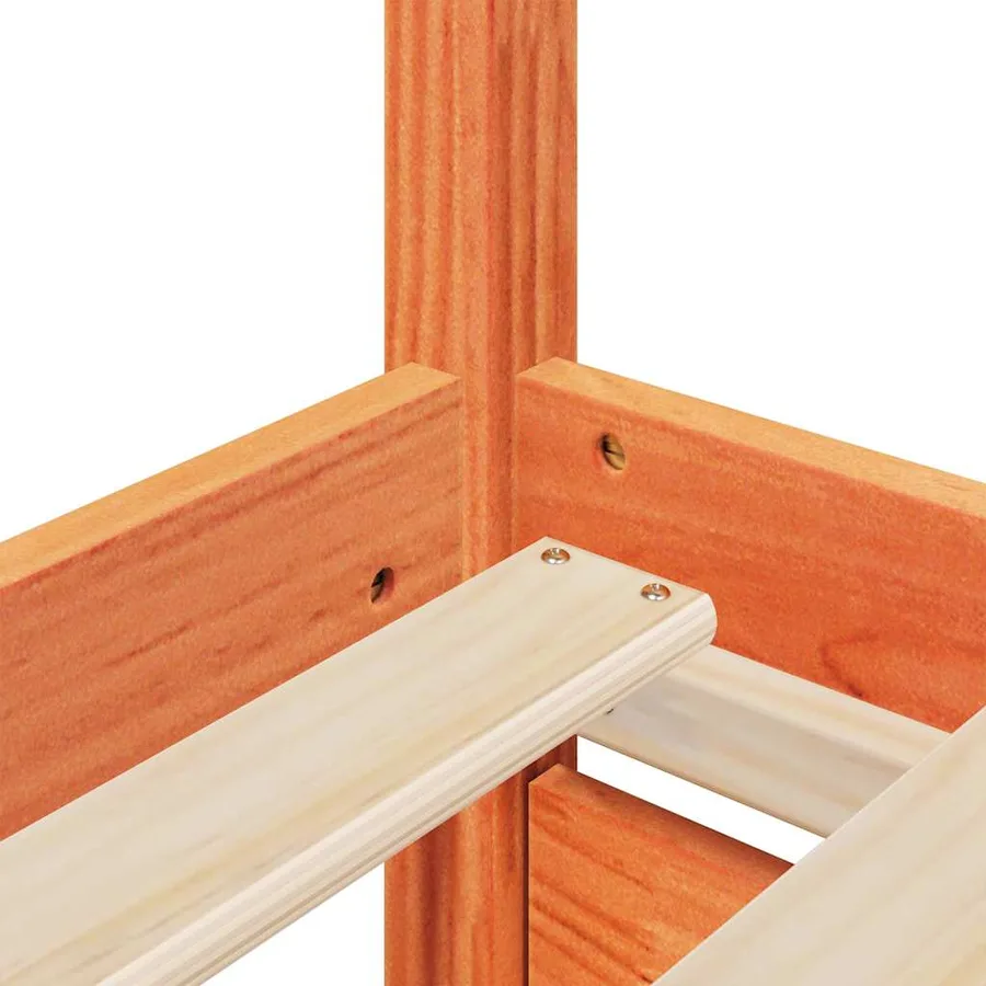 Cadre de lit sans matelas cire marron 100x200cm bois pin massif - 8