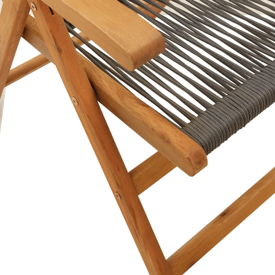 Chaises de jardin lot de 2 gris bois d'acacia et polypropylène - 10