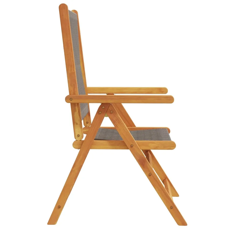Chaises de jardin lot de 2 gris bois d'acacia et polypropylène - 6