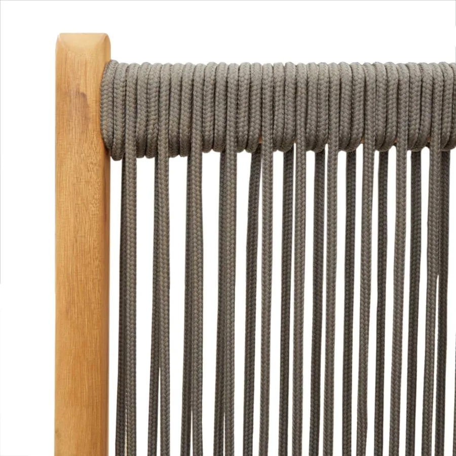 Chaises de jardin lot de 2 gris bois d'acacia et polypropylène - 9