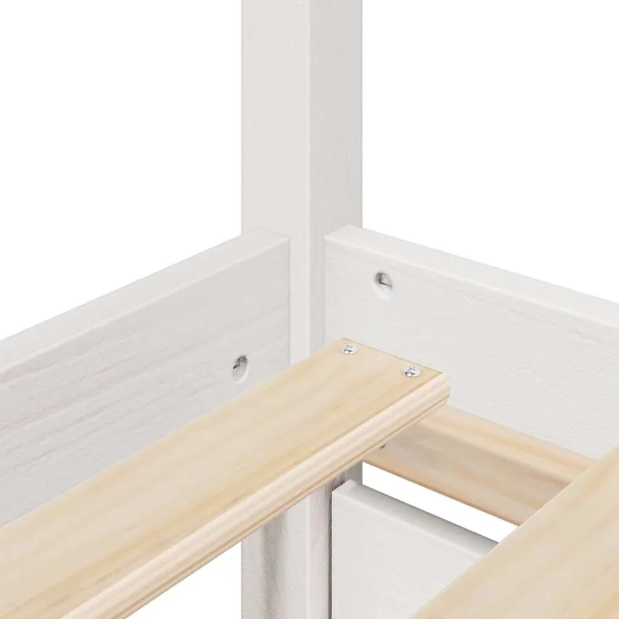 Cadre de lit sans matelas blanc 90x200 cm bois de pin massif - 8