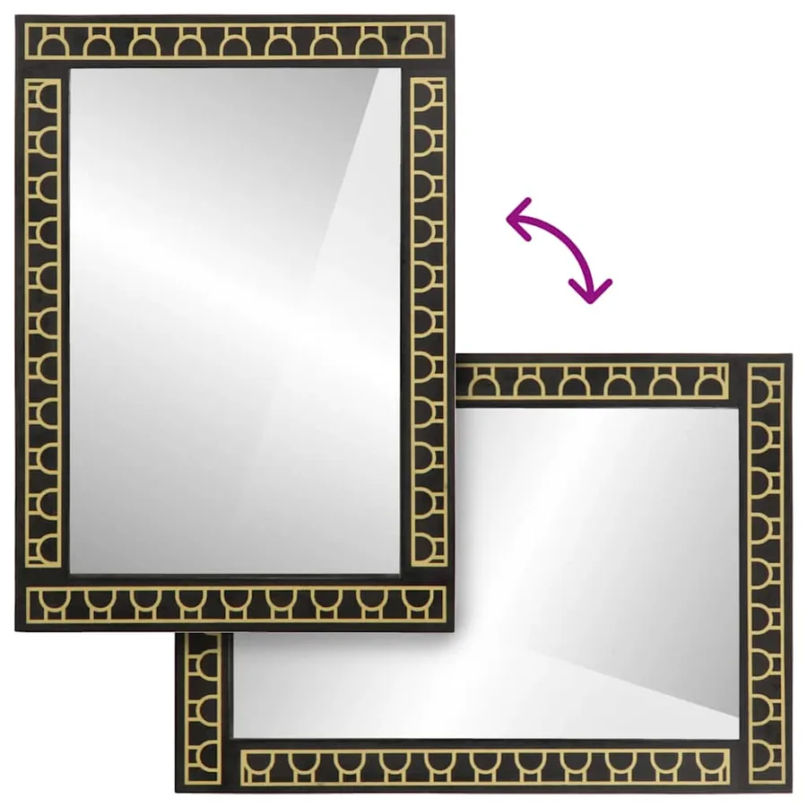 Miroir de bain 50x70x2,5 cm bois de manguier massif et verre - 4