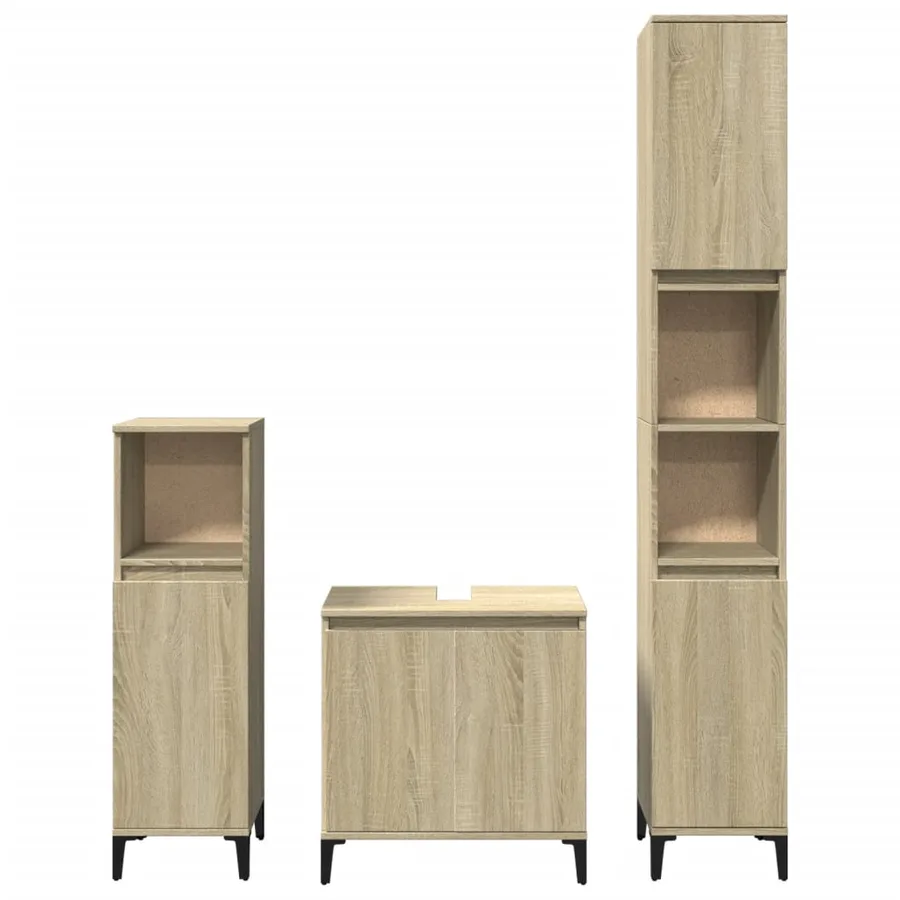 Ensemble de meubles de salle de bain 3 pcs chêne sonoma - 4