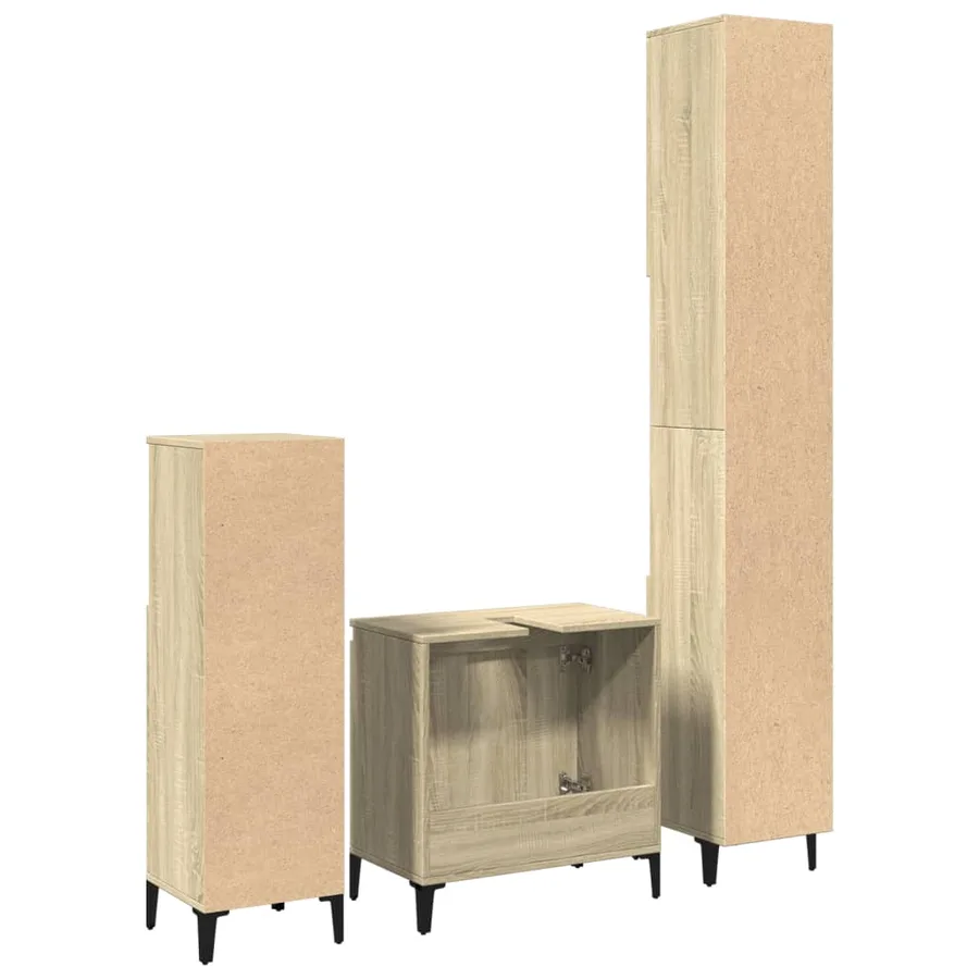 Ensemble de meubles de salle de bain 3 pcs chêne sonoma - 6