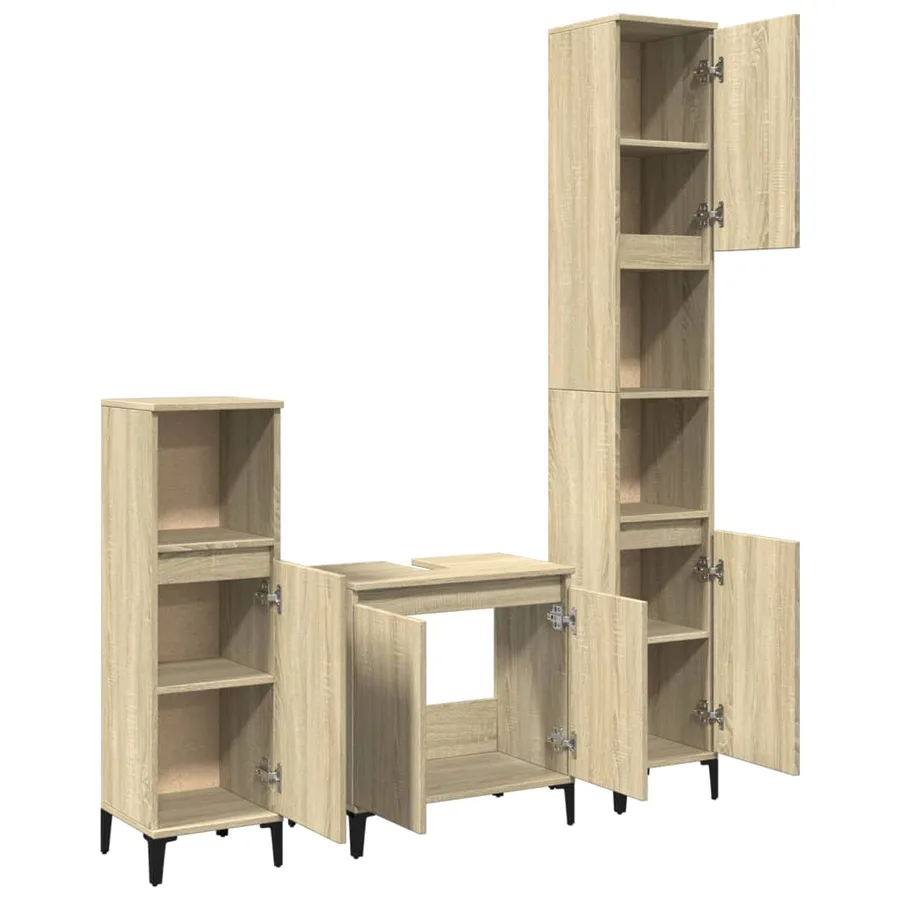 Ensemble de meubles de salle de bain 3 pcs chêne sonoma - 7