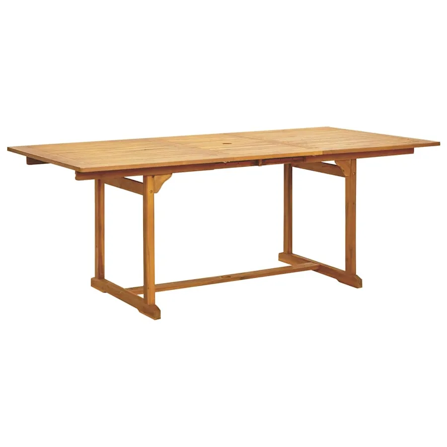 Ensemble à manger de jardin 7 pcs beige rotin et bois massif - 5