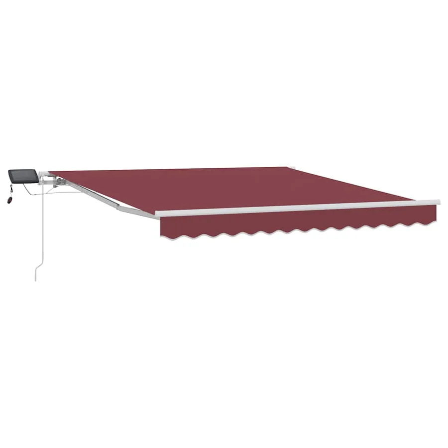 Auvent manuel rétractable avec LED bordeaux 300x250 cm - 2