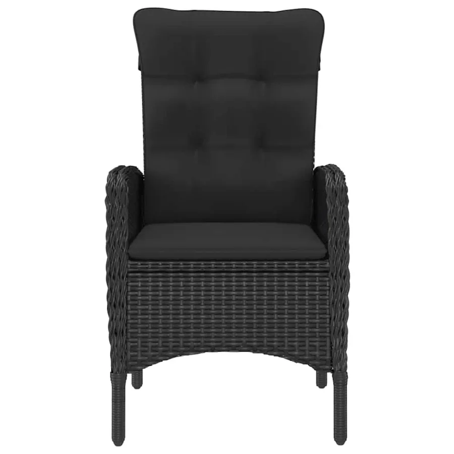 Ensemble à dîner de jardin 5 pcs Résine tressée et verre Noir - 7