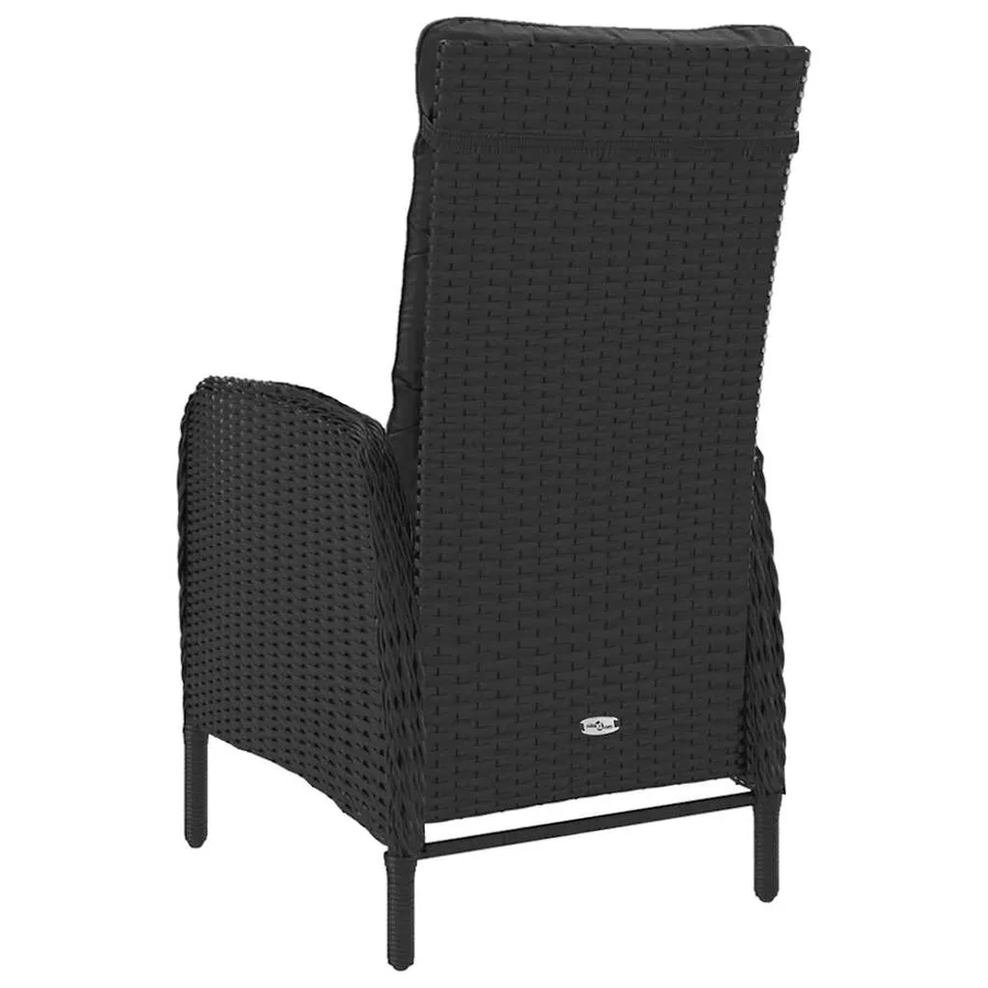Ensemble à dîner de jardin 5 pcs Résine tressée et verre Noir - 9