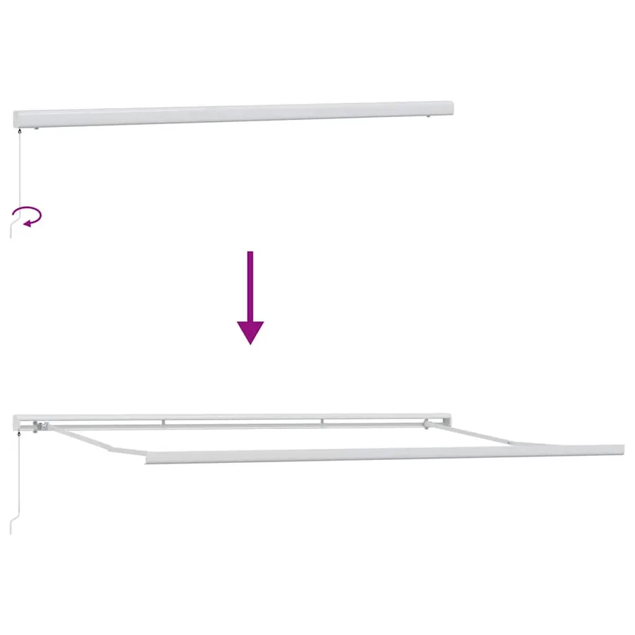 Auvent rétractable anthracite et blanc 4x3 m tissu et aluminium - 8