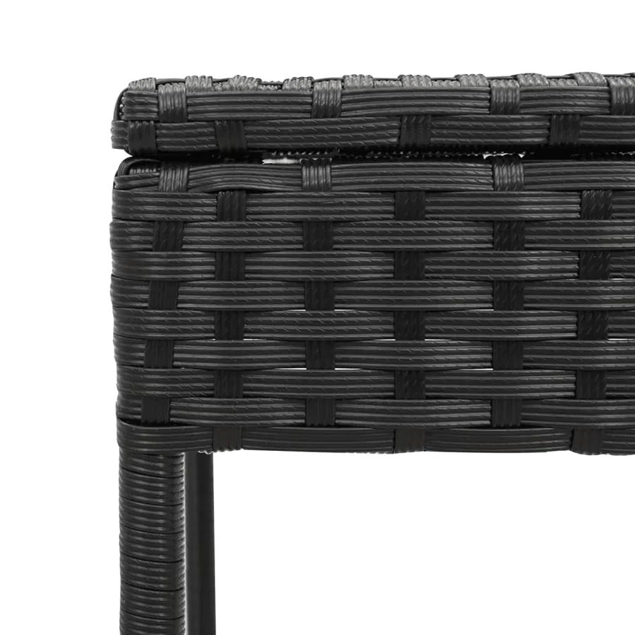 Chaises longues lot de 2 avec table noir résine tressée - 10