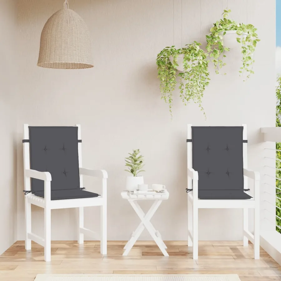 Coussins de chaise à dossier bas lot de 2 anthracite mélangé - 3