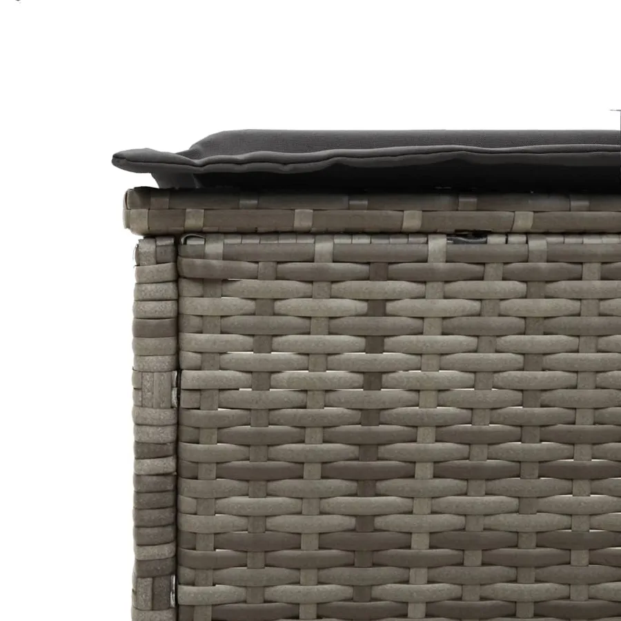 Chaises longues avec coussins lot de 2 gris résine tressée - 9