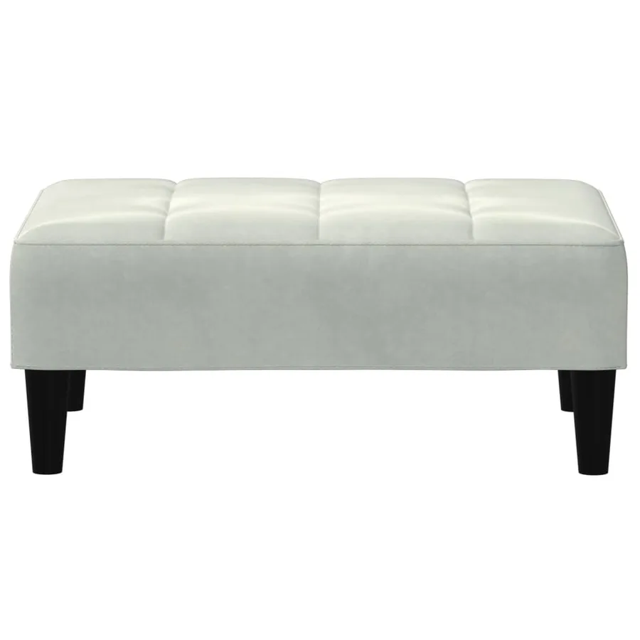 Repose-pied gris clair 77x55x31 cm velours - 4