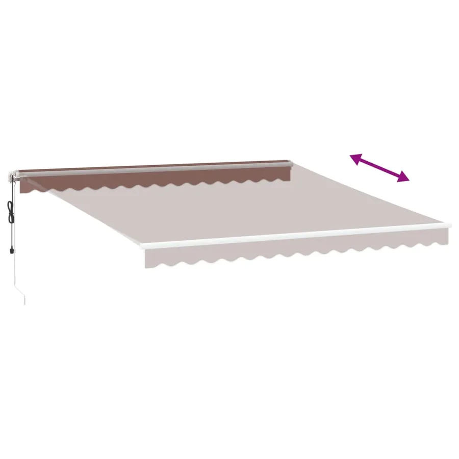 Auvent rétractable automatique avec LED marron 400x350 cm - 11