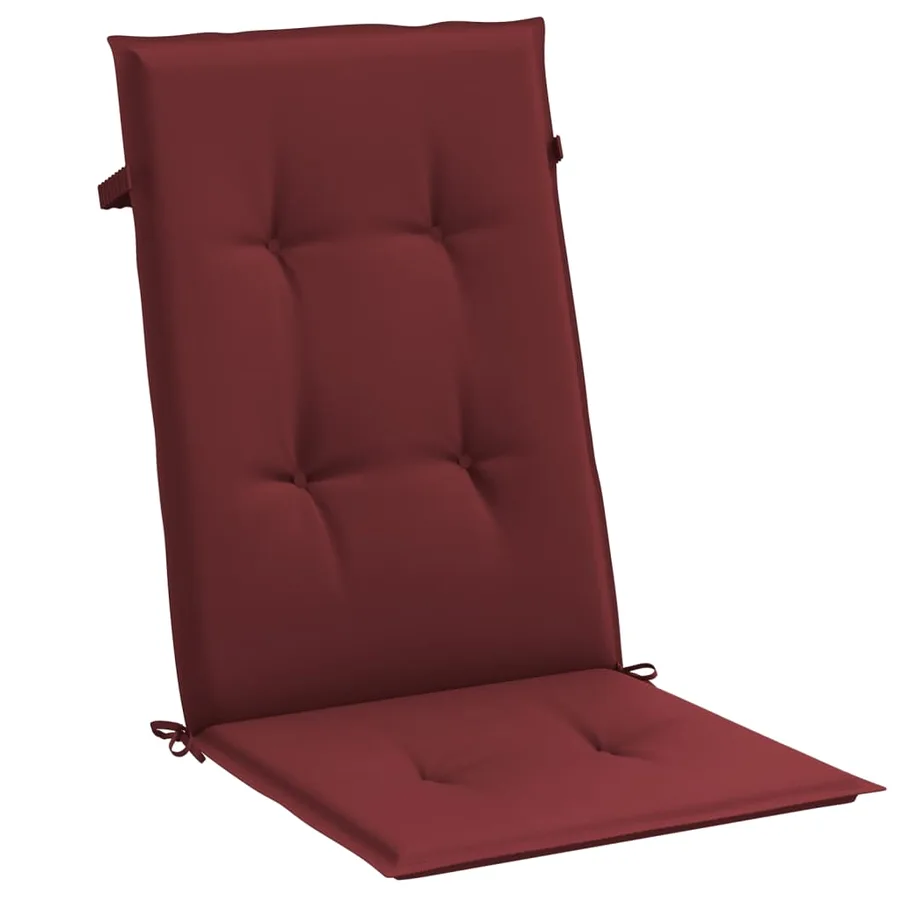 Coussins de chaise dossier haut lot de 4 rouge bordeaux mélangé - 5