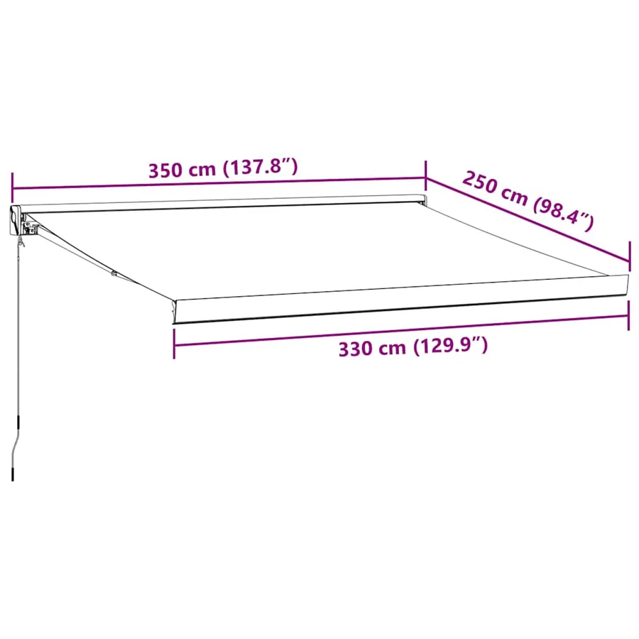 Auvent manuel rétractable marron 350x250 cm - 9