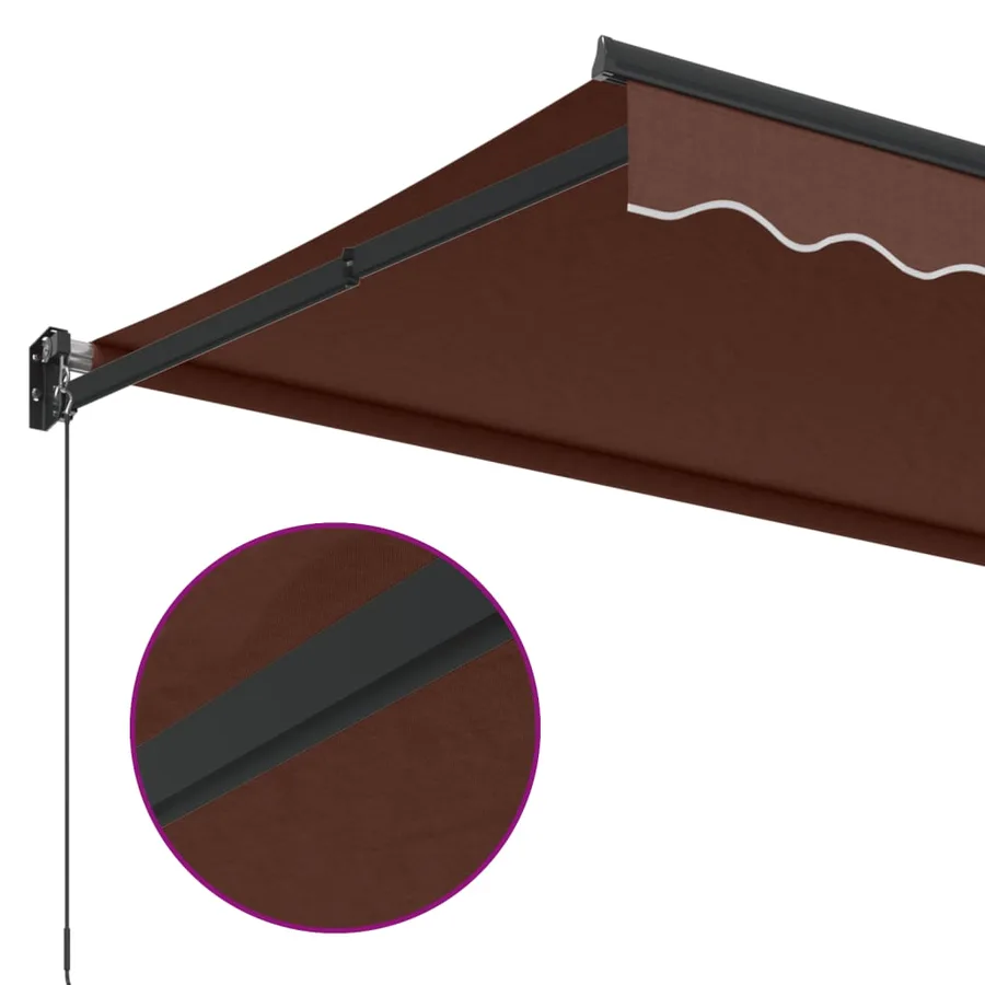 Auvent manuel rétractable marron 350x250 cm - 7