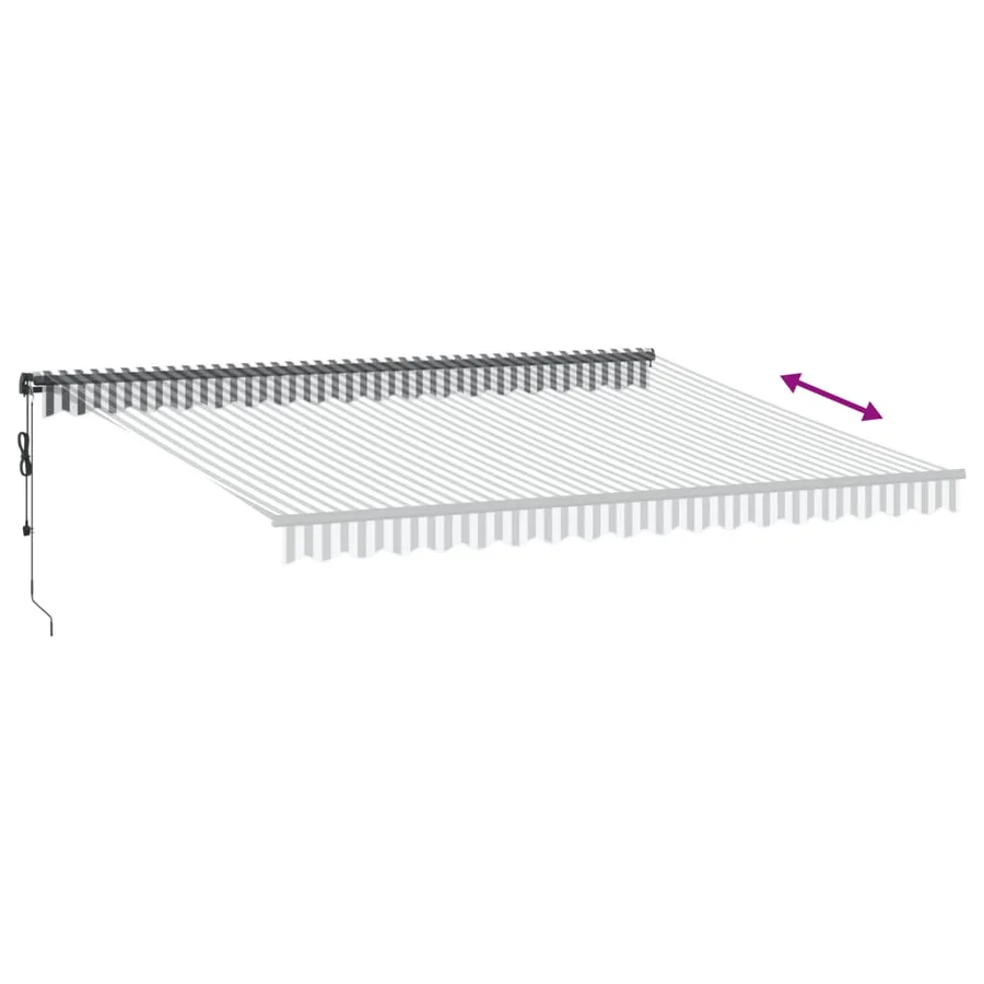 Auvent rétractable automatique anthracite et blanc 450x350 cm - 5