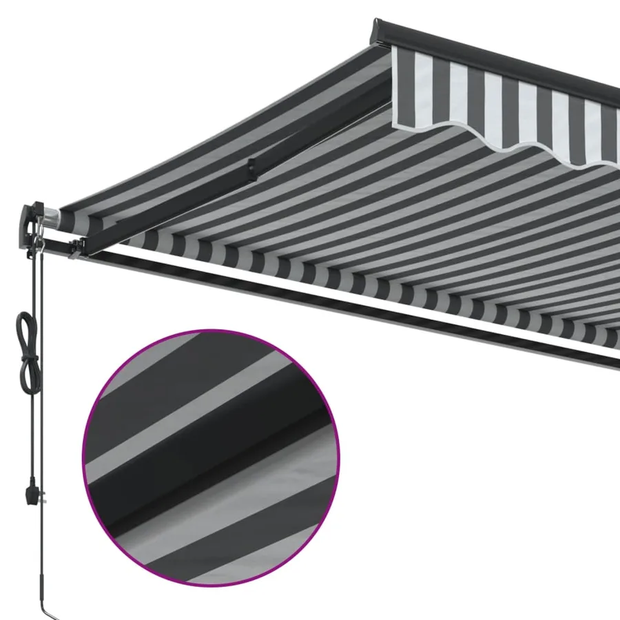 Auvent rétractable automatique anthracite et blanc 450x350 cm - 7