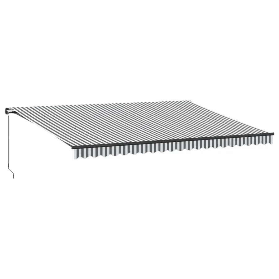 Auvent manuel rétractable anthracite et blanc 500x350 cm - 2