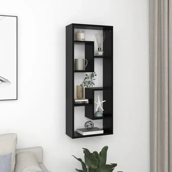 Étagère murale Noir 36x16x90 cm Bois d'ingénierie