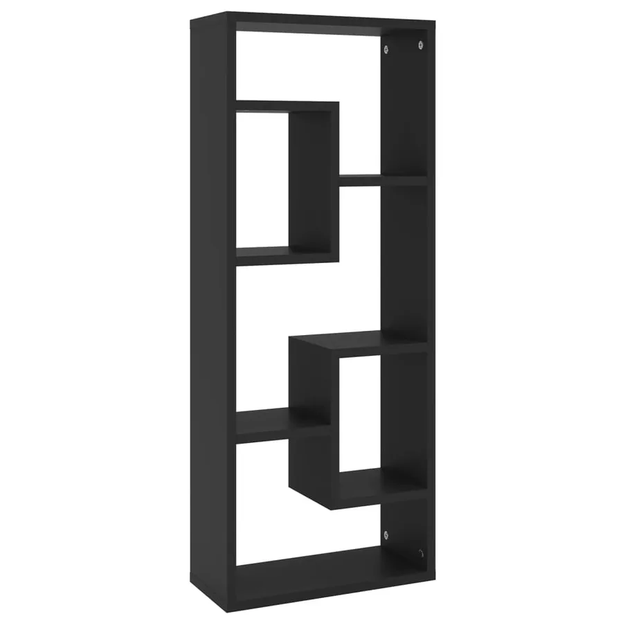 Étagère murale Noir 36x16x90 cm Bois d'ingénierie - 2