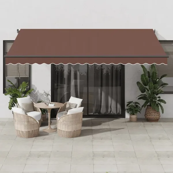 Auvent rétractable automatique marron 450x350 cm