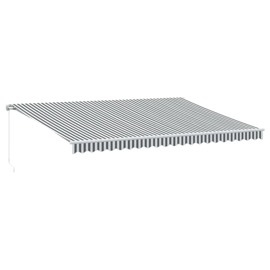 Auvent manuel rétractable anthracite et blanc 500x350 cm - 2