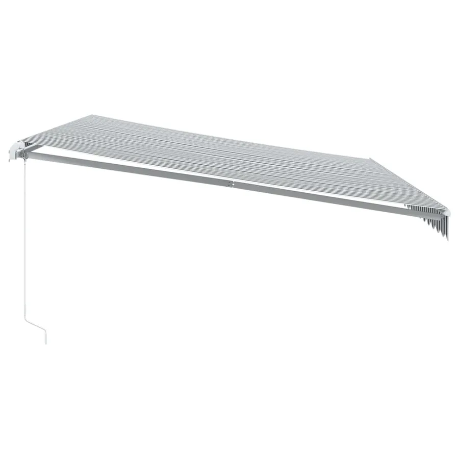 Auvent manuel rétractable anthracite et blanc 500x350 cm - 4